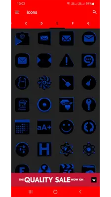 Black and Blue Icon Pack Free android App screenshot 1