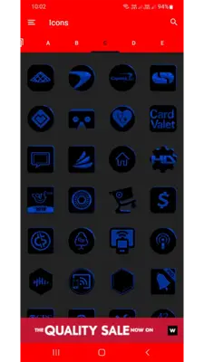 Black and Blue Icon Pack Free android App screenshot 2