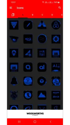 Black and Blue Icon Pack Free android App screenshot 3